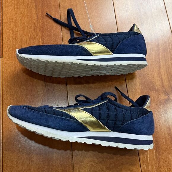 Brooks Vanguard sneakers in navy blue suede with gold accents size 7 - Picture 5 of 8